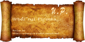 Urbányi Piroska névjegykártya