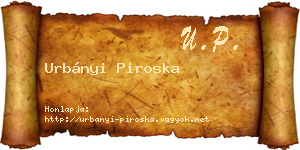 Urbányi Piroska névjegykártya