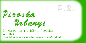 piroska urbanyi business card
