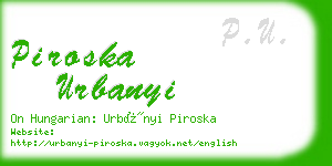 piroska urbanyi business card